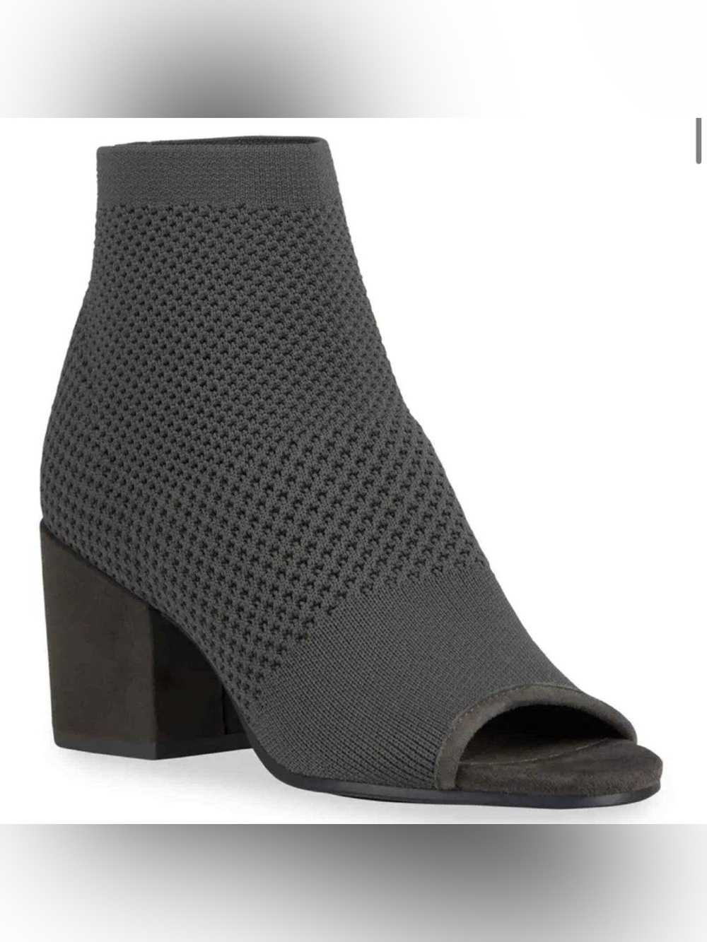 EILEEN FISHER Croft Mesh-Knit Open-Toe Ankle Block Heel Booties size 7.5 womens